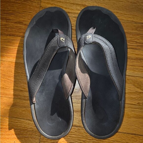 Olukai Brown Flip Flops Womans Size 8 - Picture 4 of 5